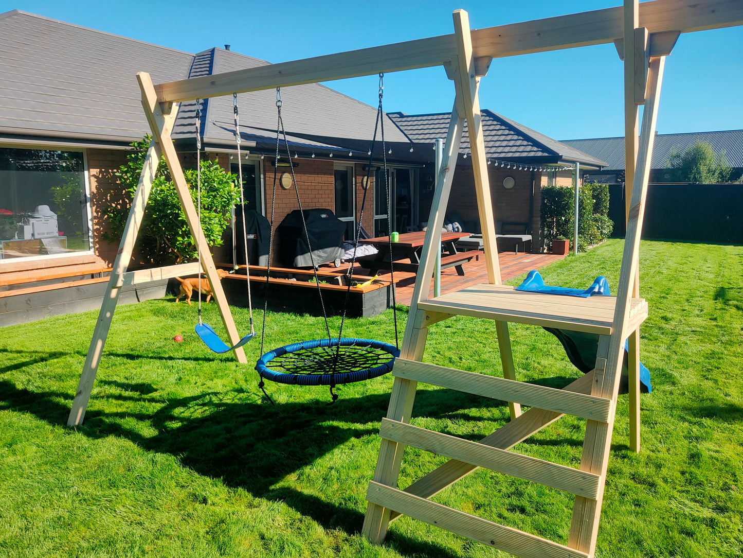 Playground Frame Set (#7) - with Net Swing and Slide