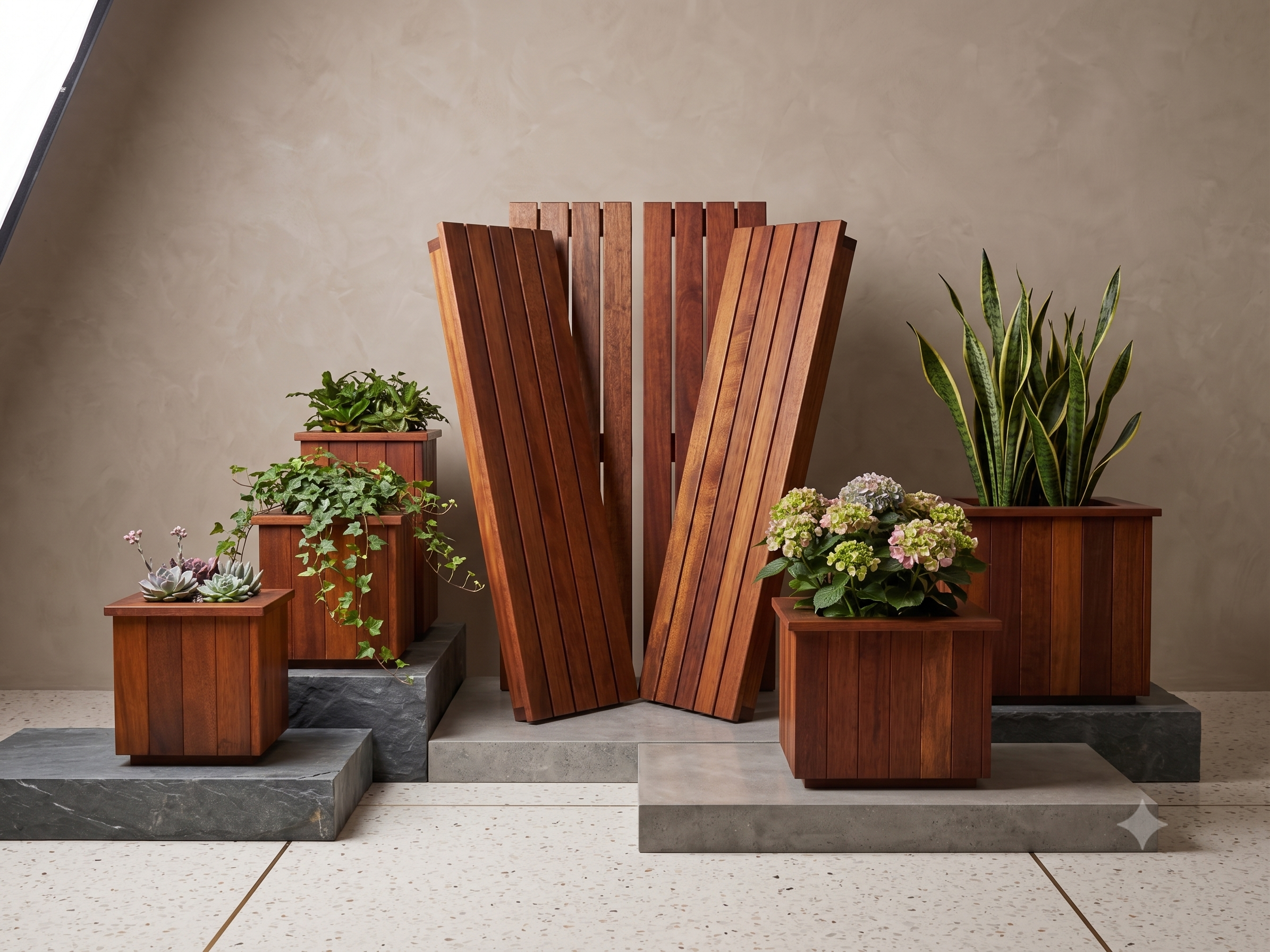 Planters and Benches
