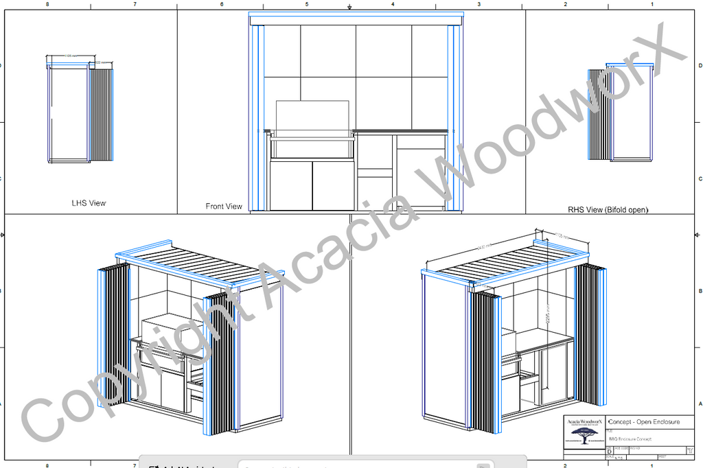 BBQ Bifold Outdoor Kitchen Complete (#8) 2.4m | Matador Built-In | Acacia WoodworX NZ