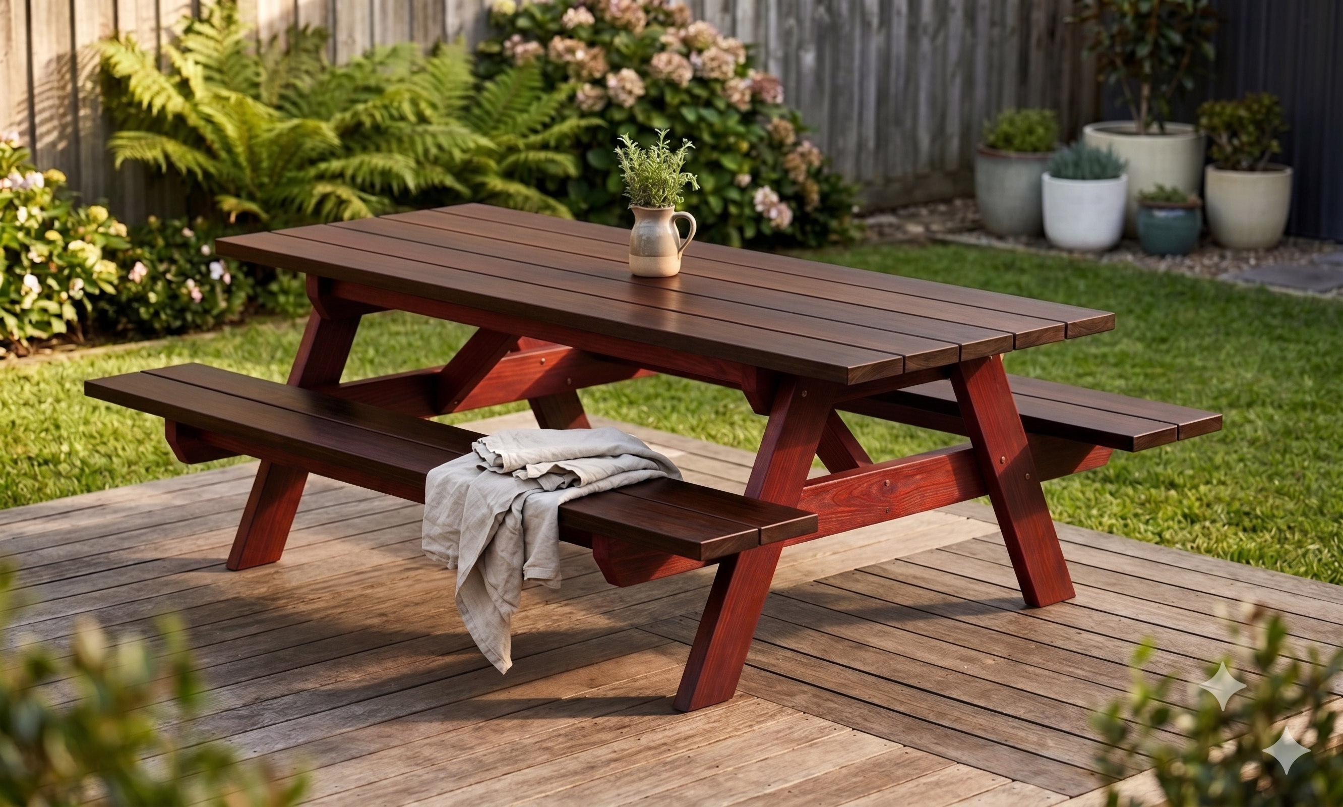 American Classic Style Kwila Picnic Table — Seats 4 to 10+