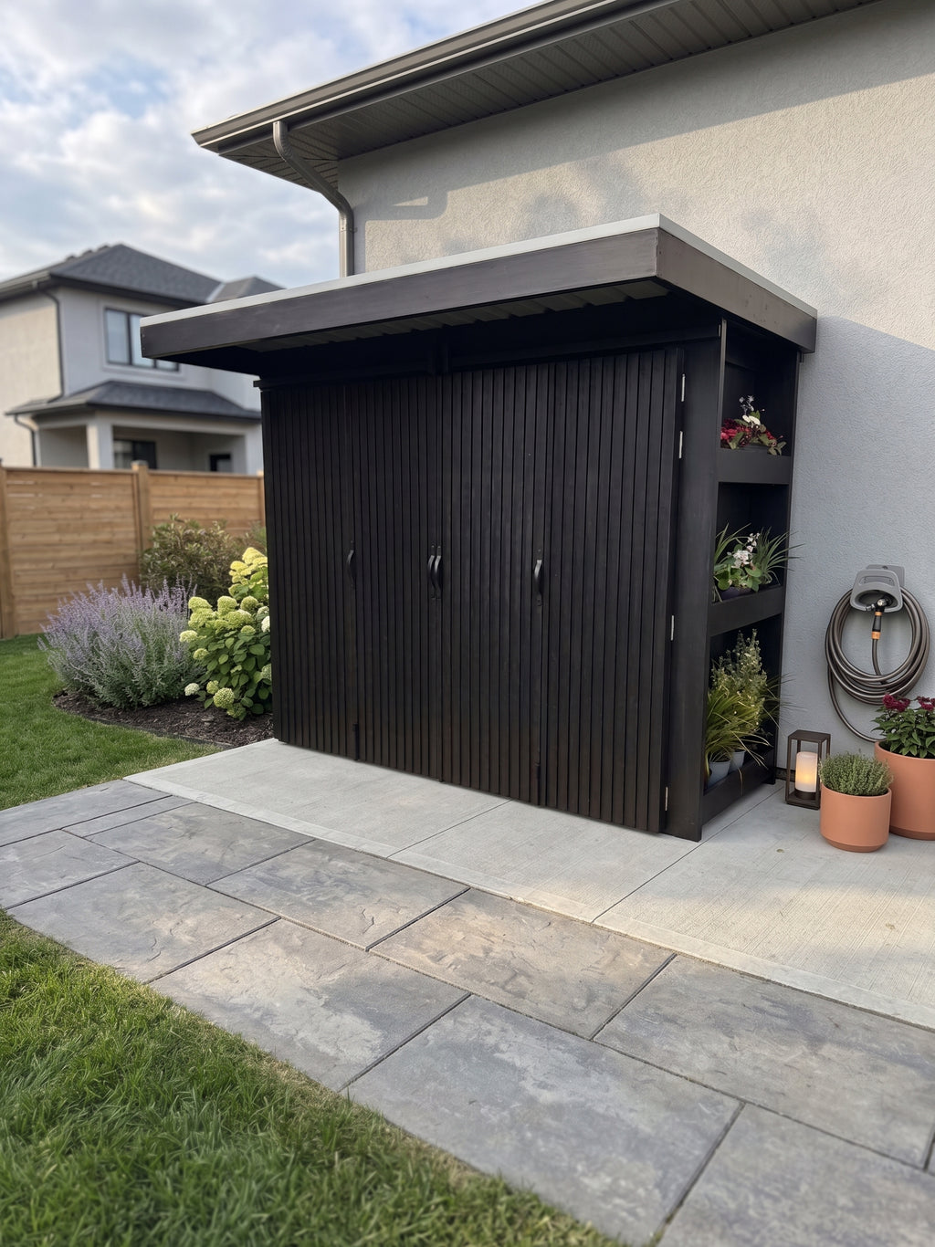 BBQ Pod Outdoor Kitchen Complete (#4) – 2.8m, Matador 4-Burner Built-In BBQ, Bifold Doors & Cantilever Roof