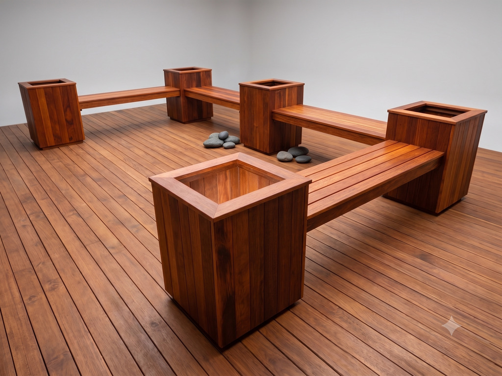 Kwila Modular Planter Bench | Combination #8