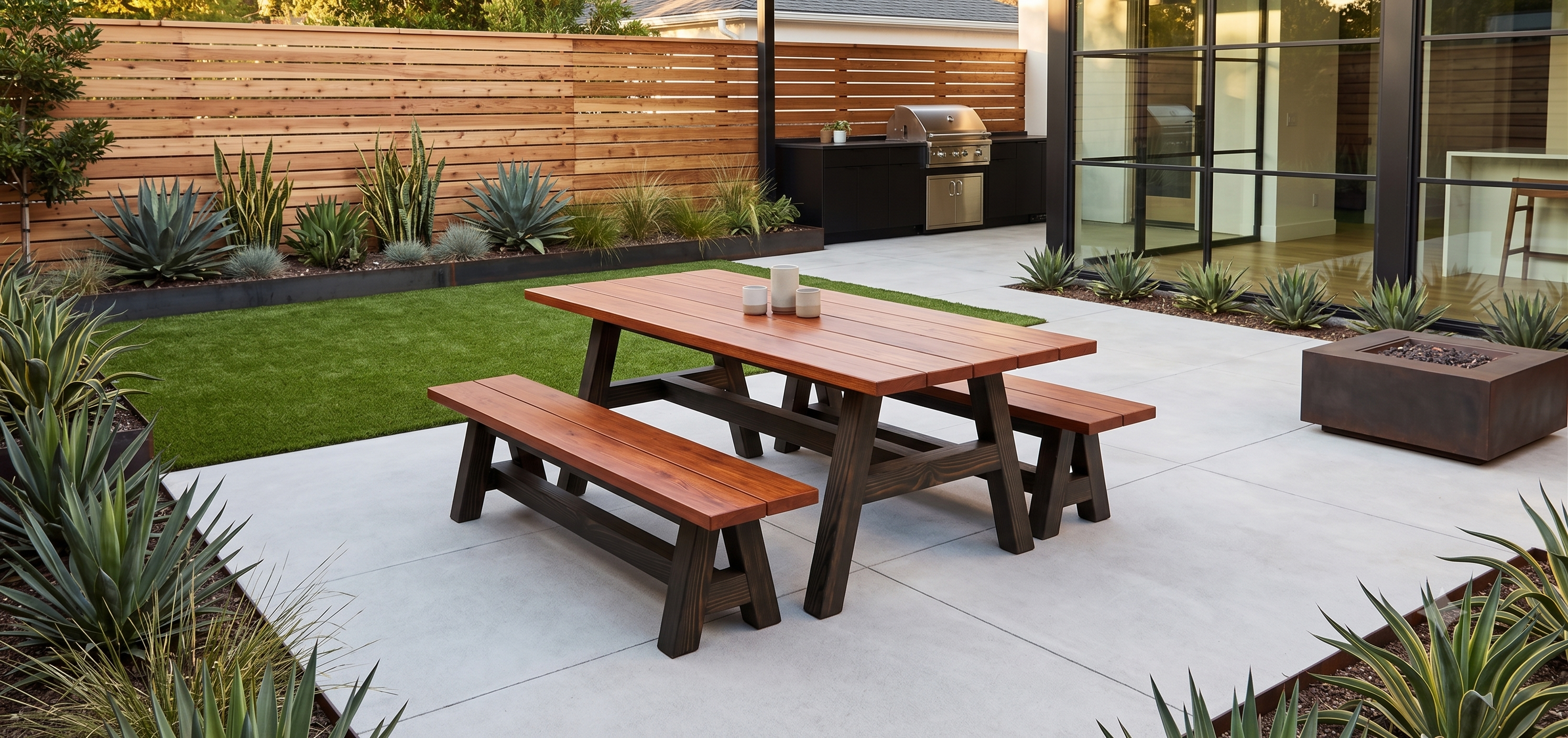 Premium Kwila Table with Benches