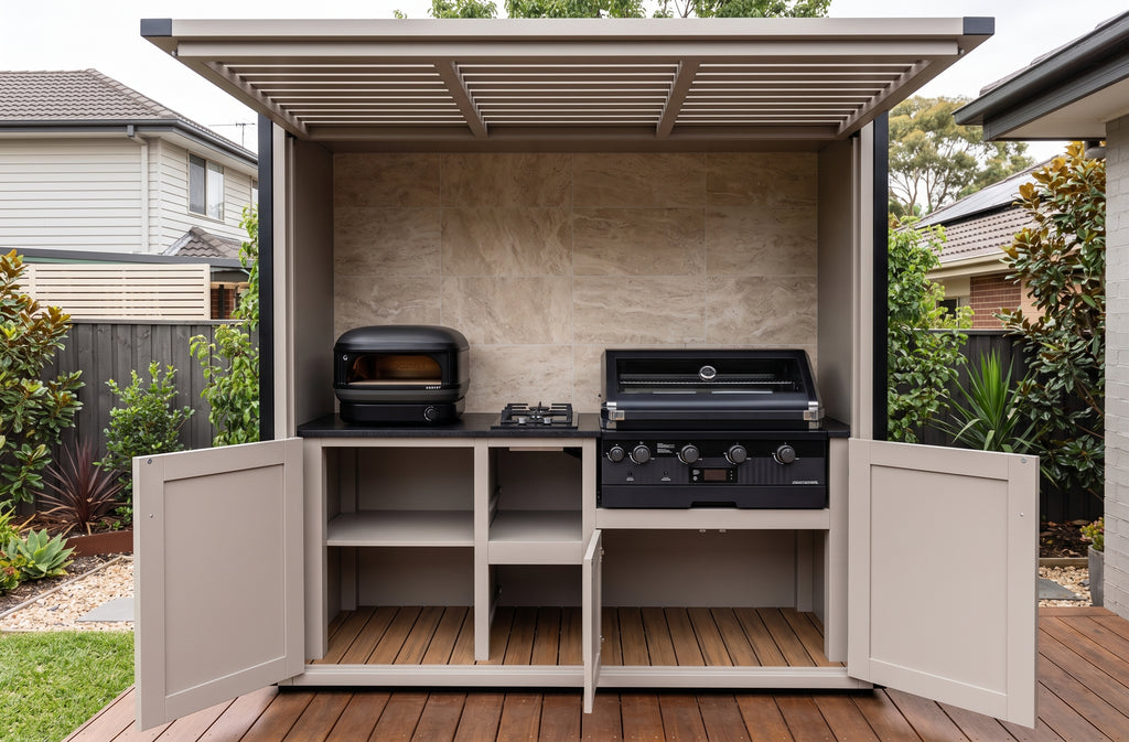 BBQ Outdoor Kitchen Complete (#7) 2.4m | Matador Built-In | Acacia WoodworX NZ