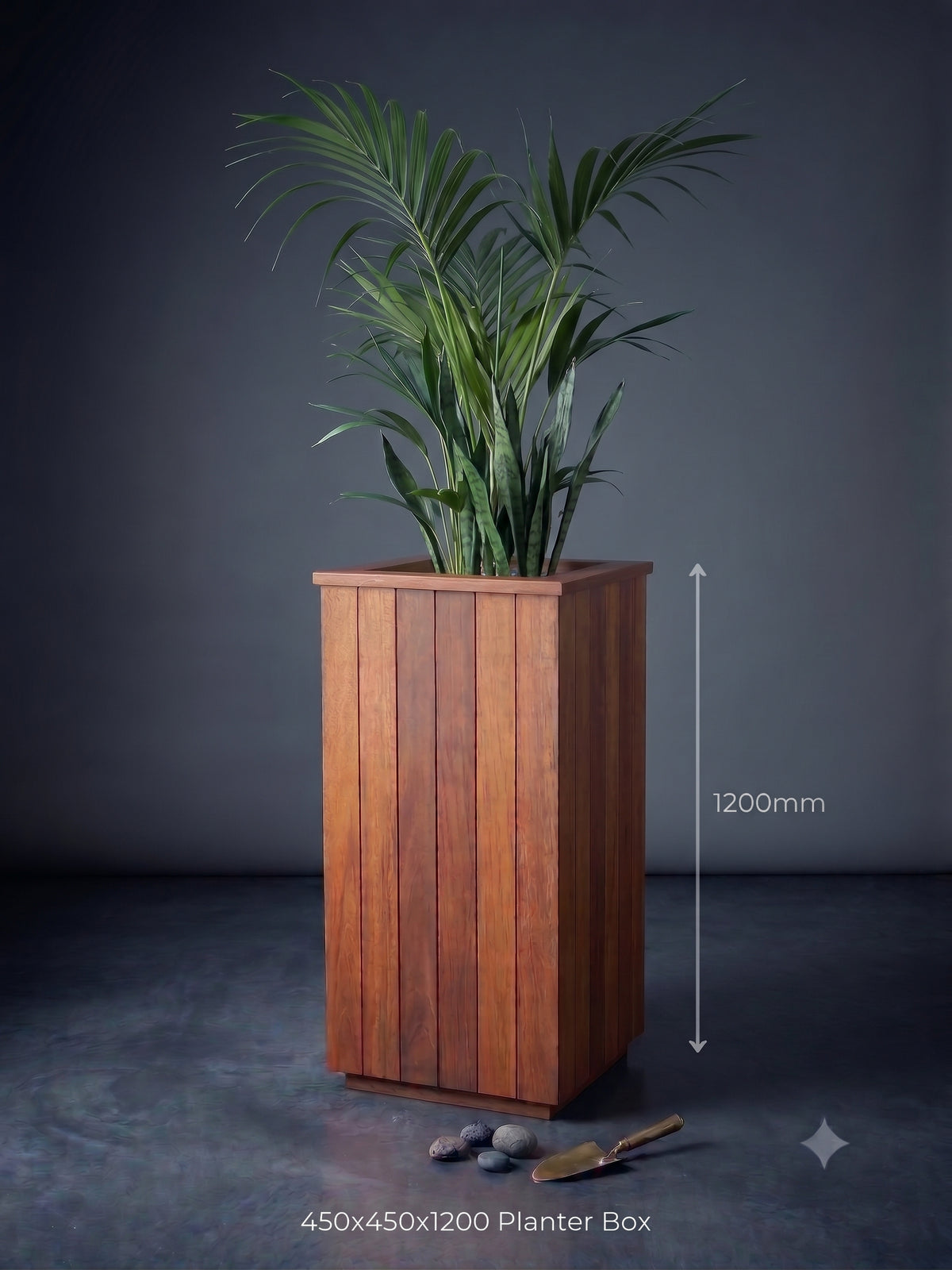 Kwila Extra Tall Planter Box | 450 × 450 × 1200mm – Acacia WoodworX
