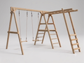 Small Play Frame Set (#6) - with Monkey Bars & Swings - No Slide