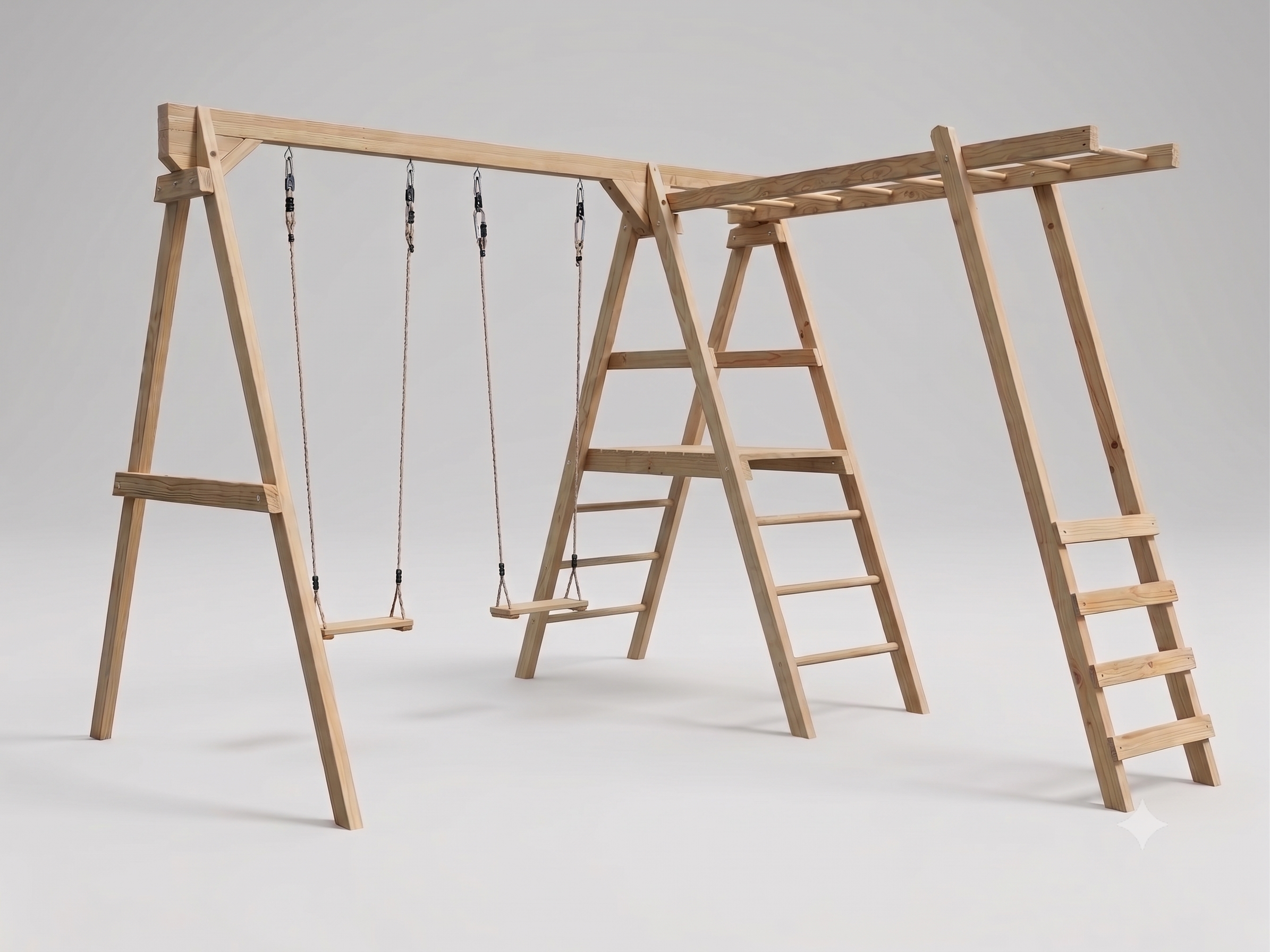 Small Play Frame Set (#6) - with Monkey Bars & Swings - No Slide