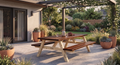 American Contemporary Style Picnic Table - Kwila — Seats 4 to 10+