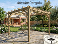 4m x 4m Freestanding Pergola Frame (#1) | H3.2 SG8 Pine | NZ Made