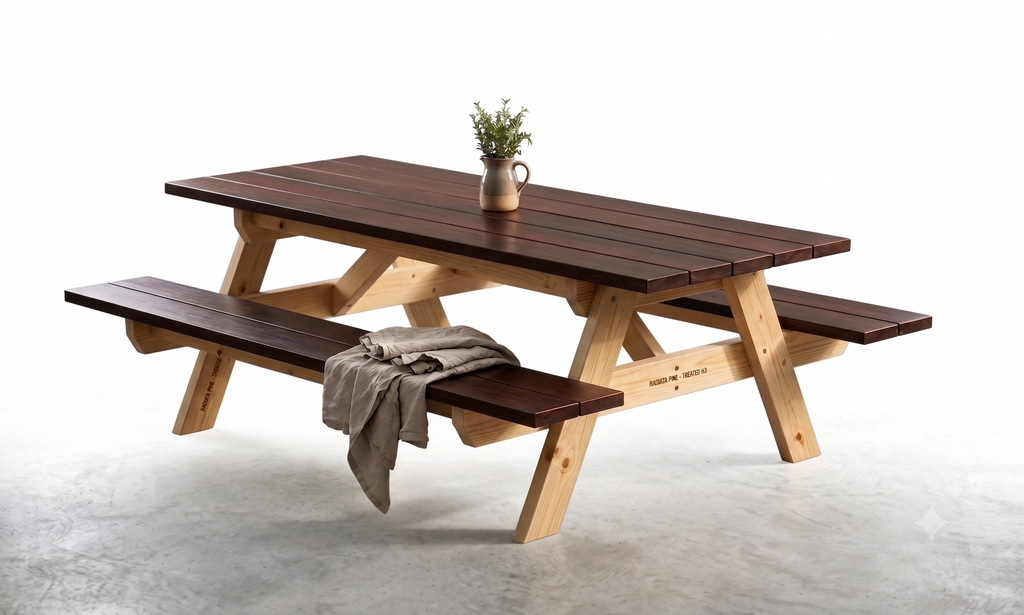 American Classic Style Kwila Picnic Table — Seats 4 to 10+
