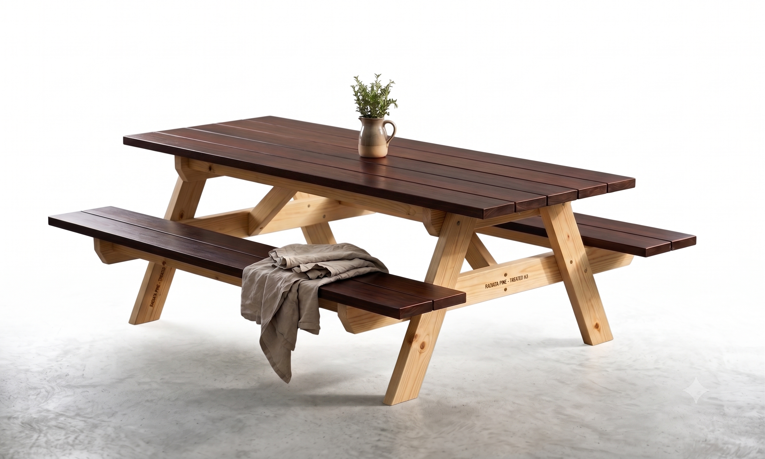 American Classic Style Kwila Picnic Table — Seats 4 to 10+