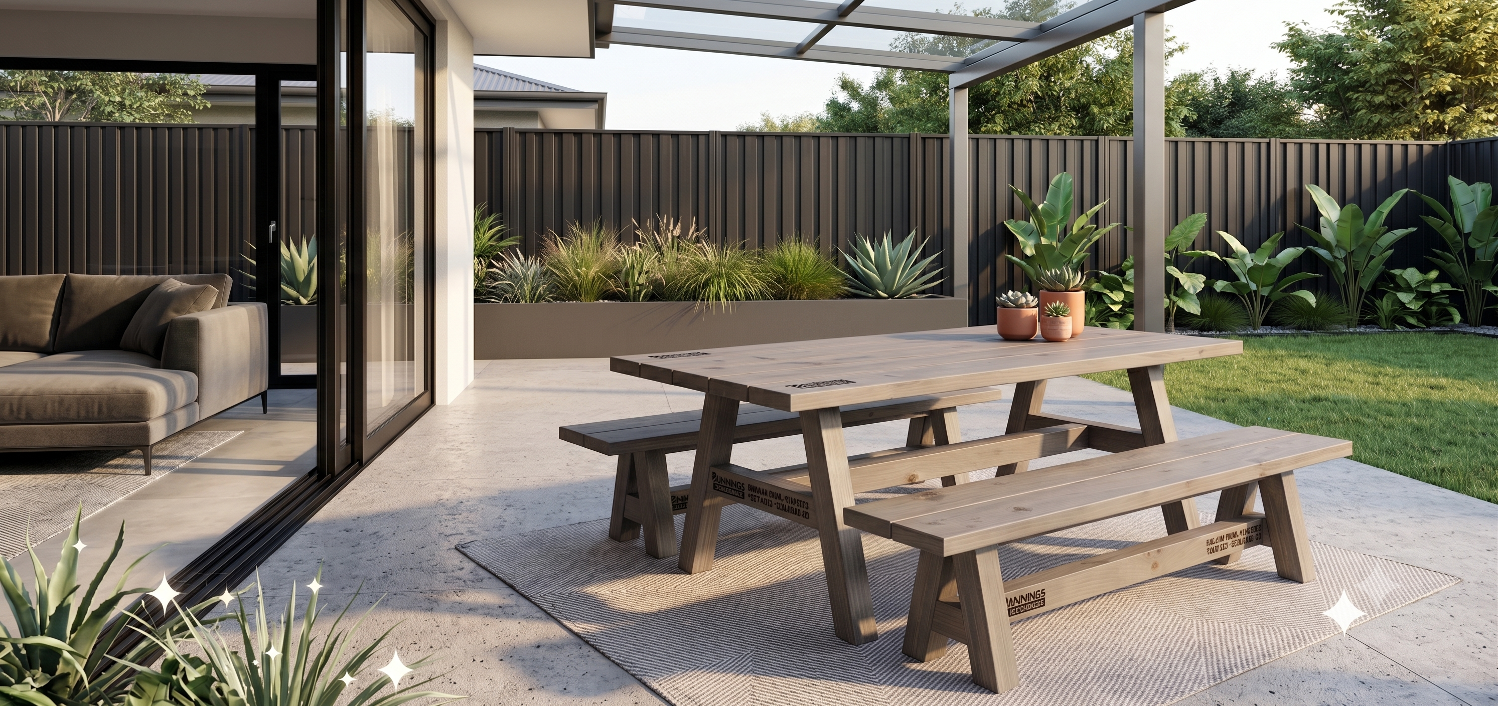 Premium Radiata Table with Benches