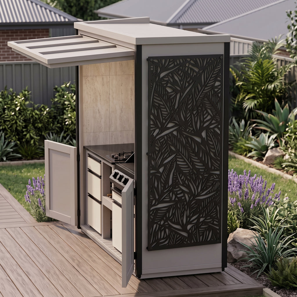 BBQ Outdoor Kitchen Complete (#7) 2.4m | Matador Built-In | Acacia WoodworX NZ