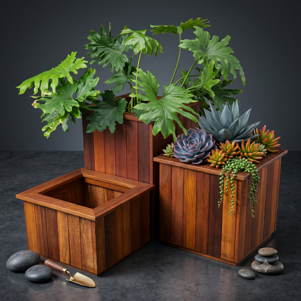 Kwila Planter Box | 450 × 450 × 600mm