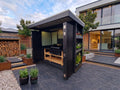 BBQ Pod Outdoor Kitchen Complete (#4) – 2.8m, Matador 4-Burner Built-In BBQ, Bifold Doors & Cantilever Roof