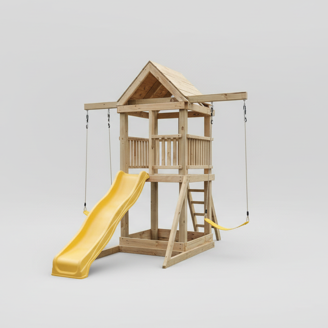 Standard 1.2mx1.2m Play Tower (#3) - with slide and swings