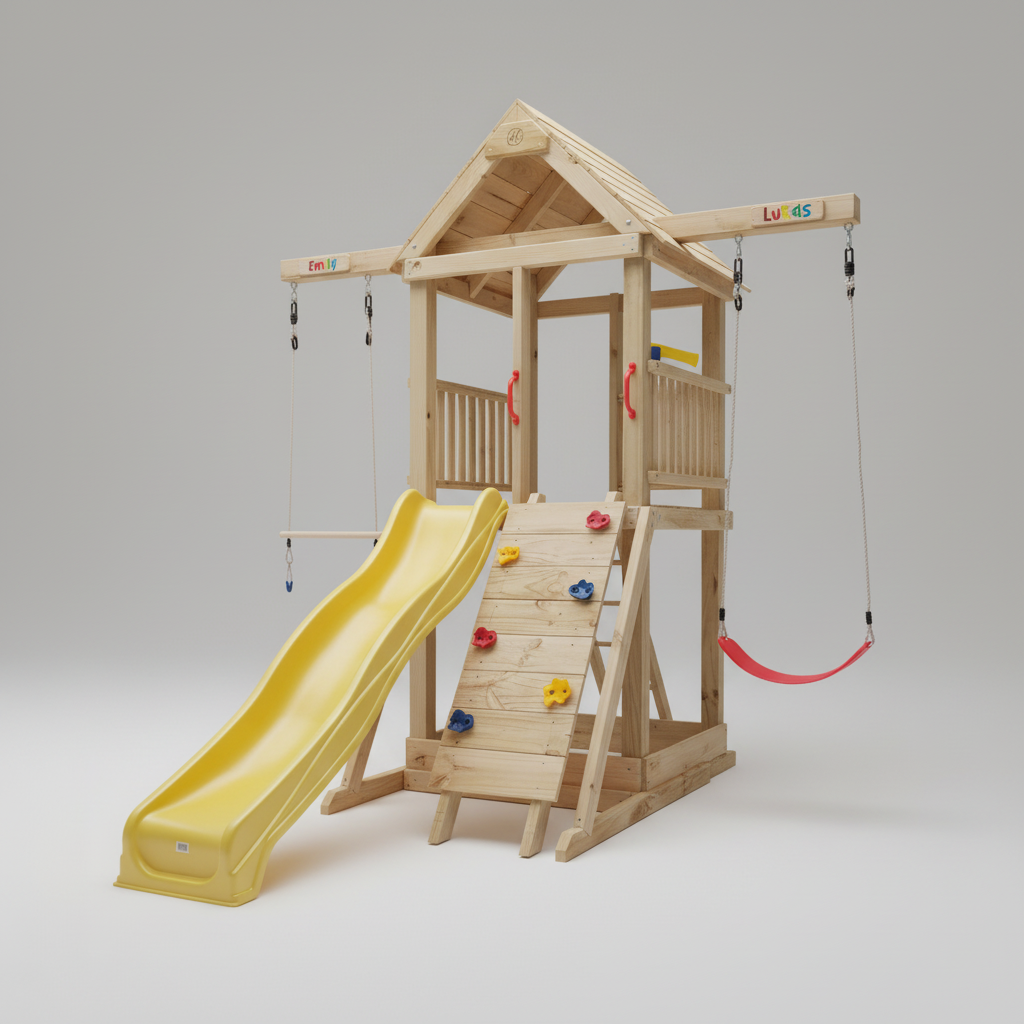Standard 1.2mx1.2m Play Tower (#3) - with slide and swings