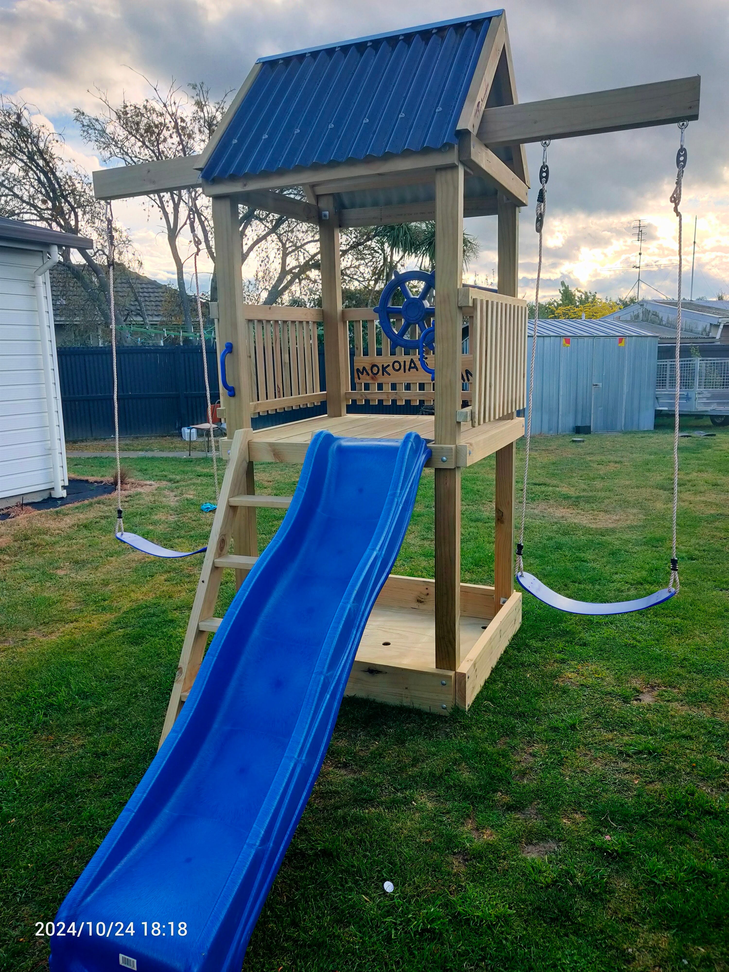 Standard 1.2mx1.2m Play Tower (#3) - with slide and swings