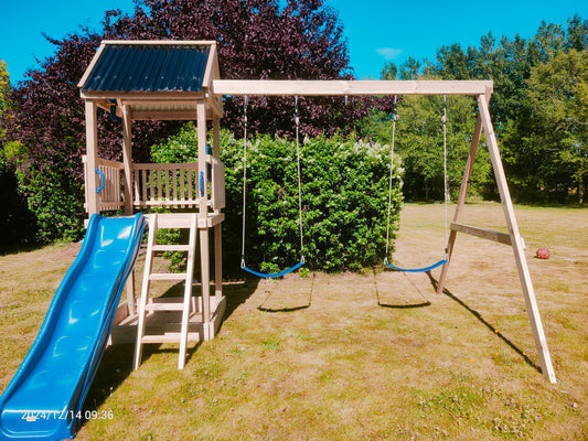 1.2mx1.2m Playground Tower (#5) - with slide and swings