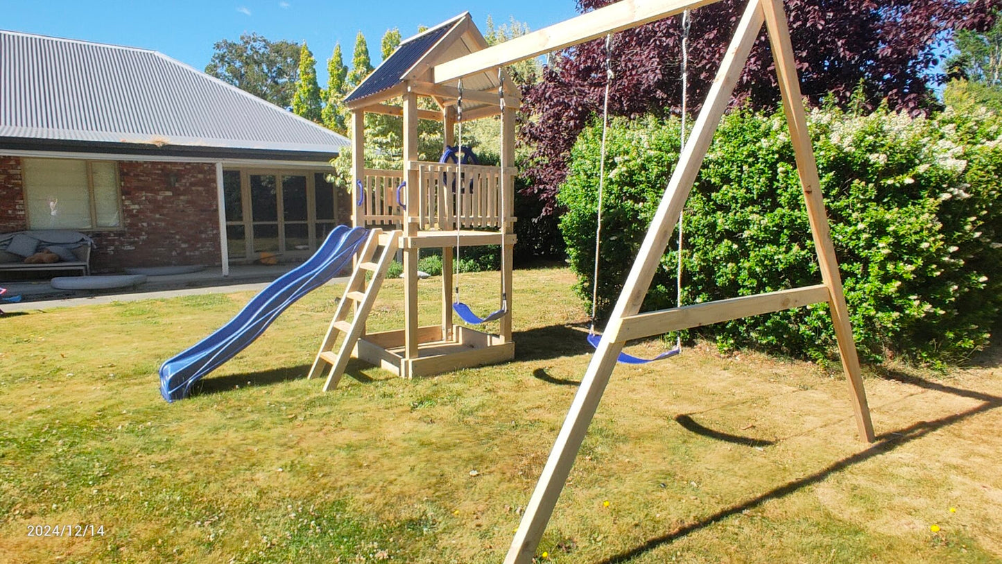 1.2mx1.2m Playground Tower (#5) - with slide and swings