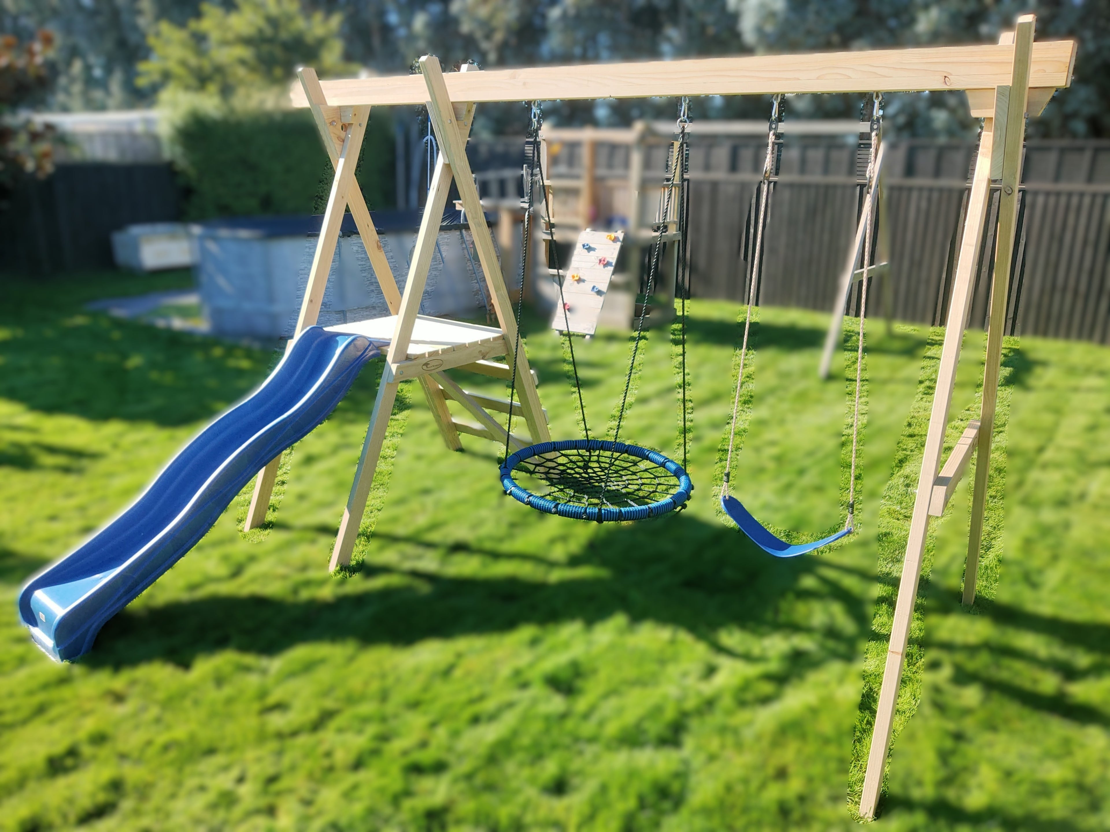 Small Play Frame Set (#7) - with Net Swing and Slide
