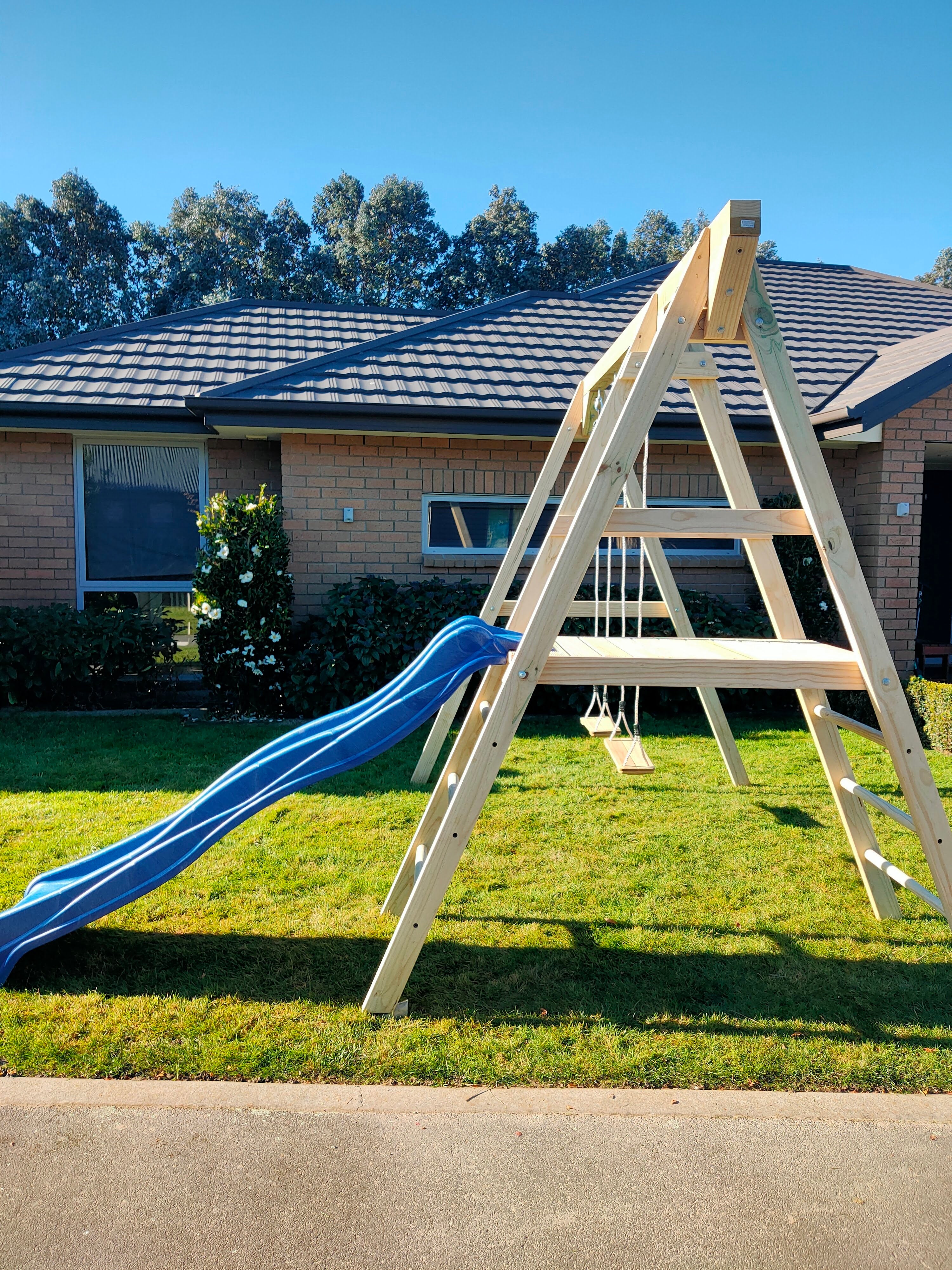 Small Wooden Playground with Slide & Swings - Base Model