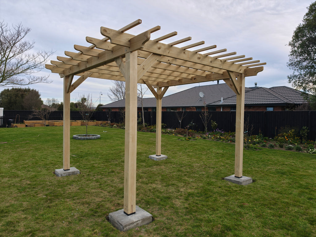 Pergola 4m x 4m | H3.2 SG8 Pine | Freestanding | NZ Made