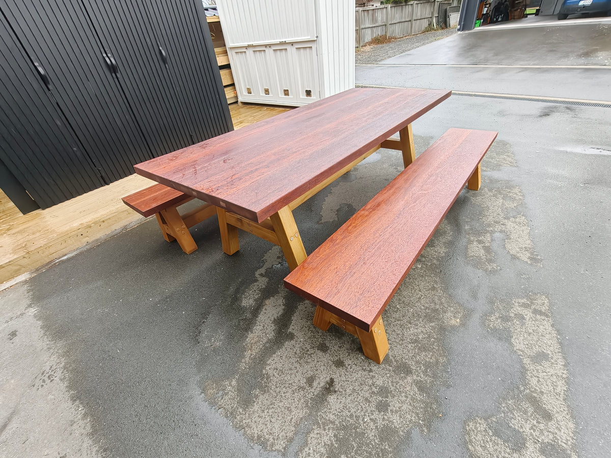 Premium Kwila Table with Benches