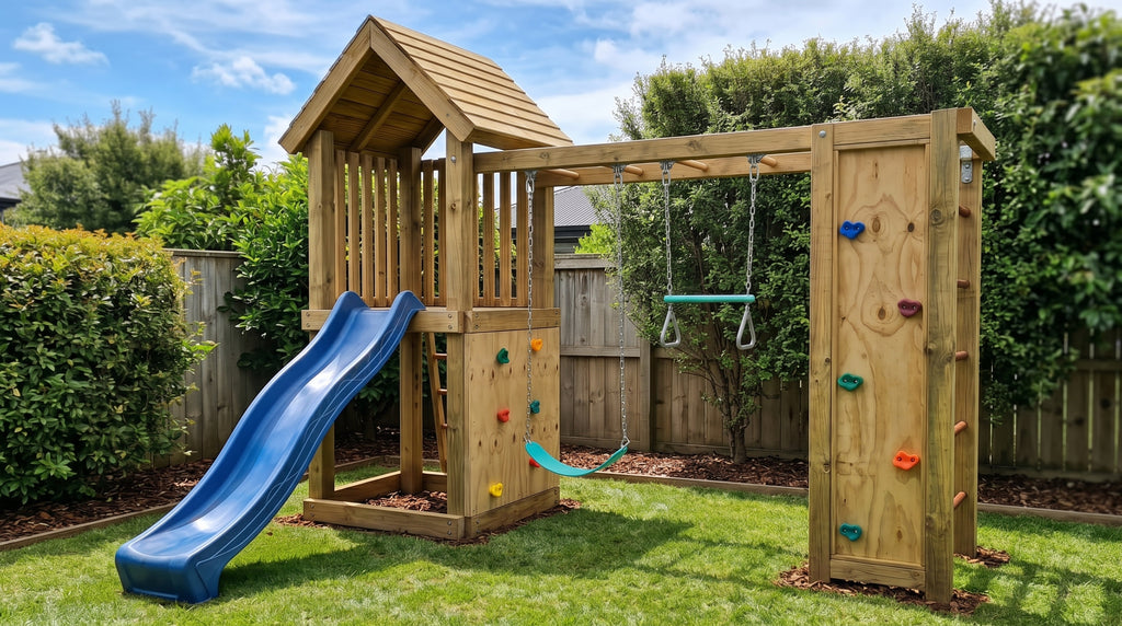 The Mihini Playset (#1) – Monkey Bars, Slide, Swing & Trapeze