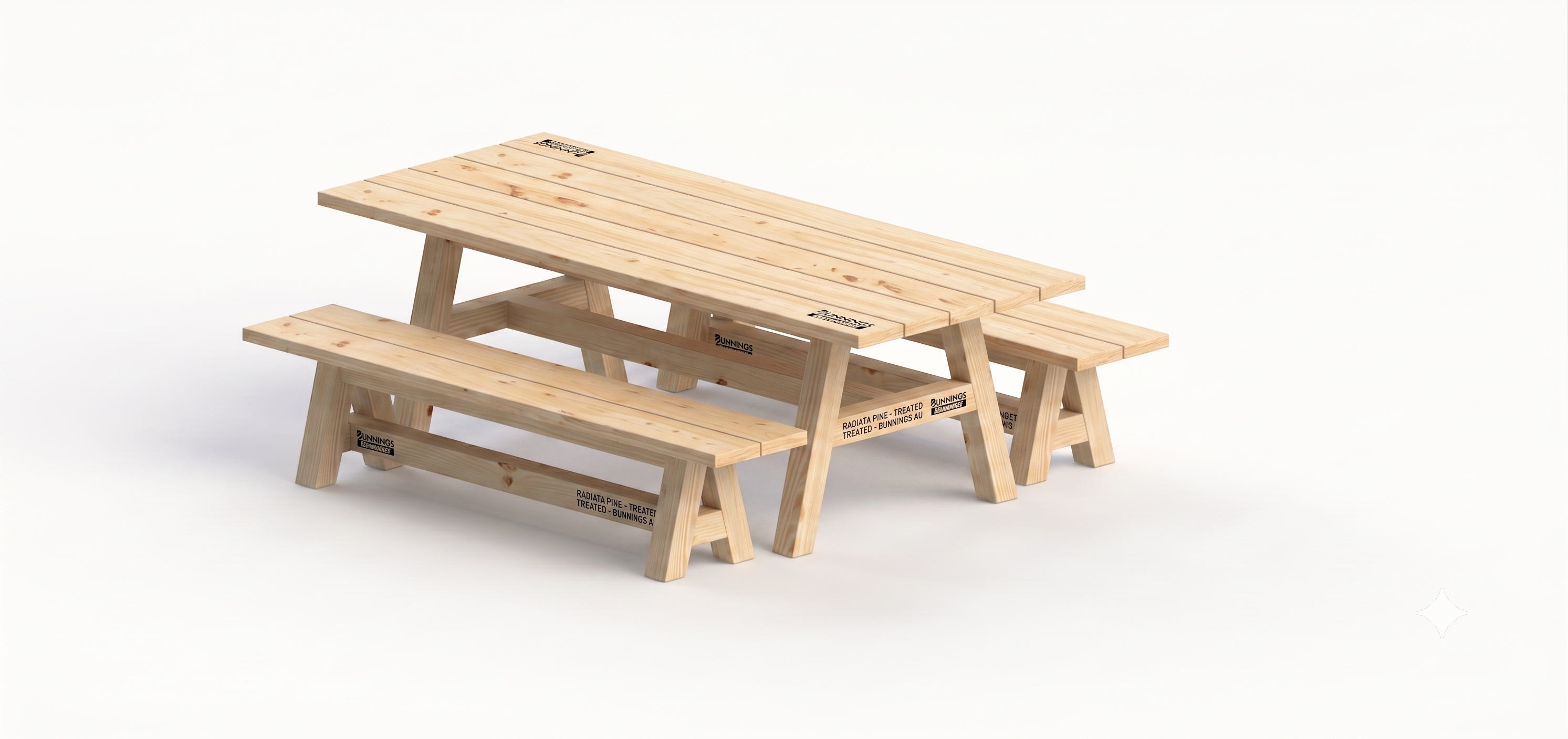 Premium Radiata Table with Benches
