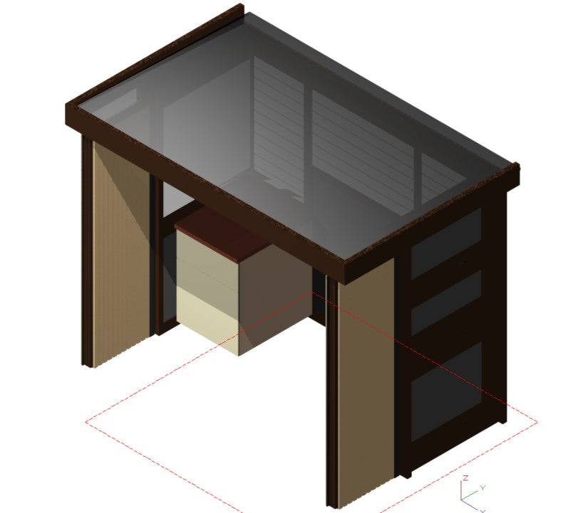 BBQ Enclosure (#3) Bifold Doors, Cantilever Roof & Planter