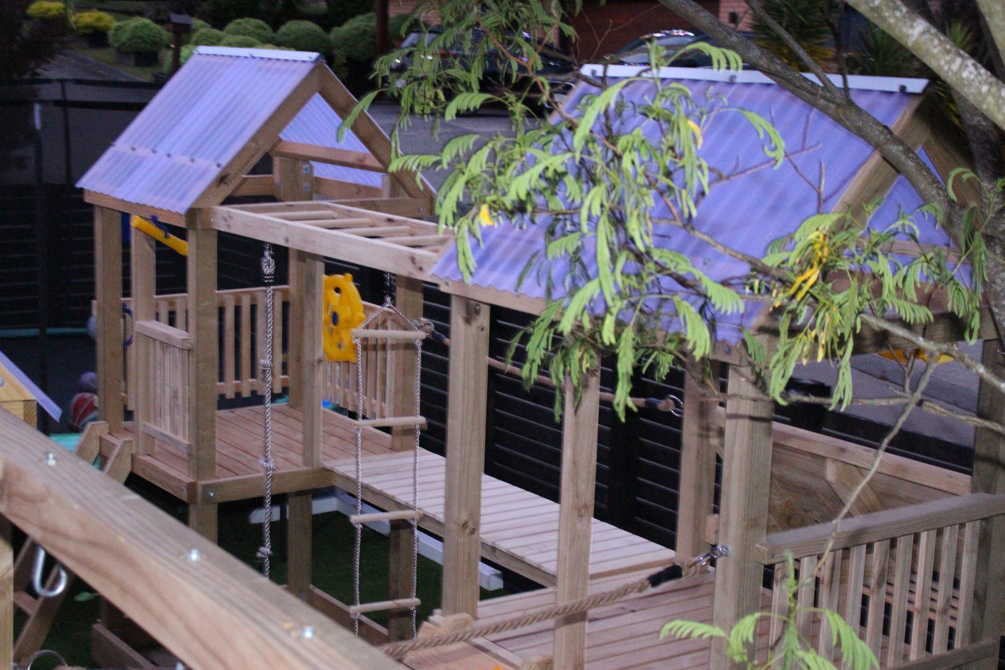 Triple Tower Playground (#11) - 3 x towers, with slides, monkey bars, bridges, swings and more