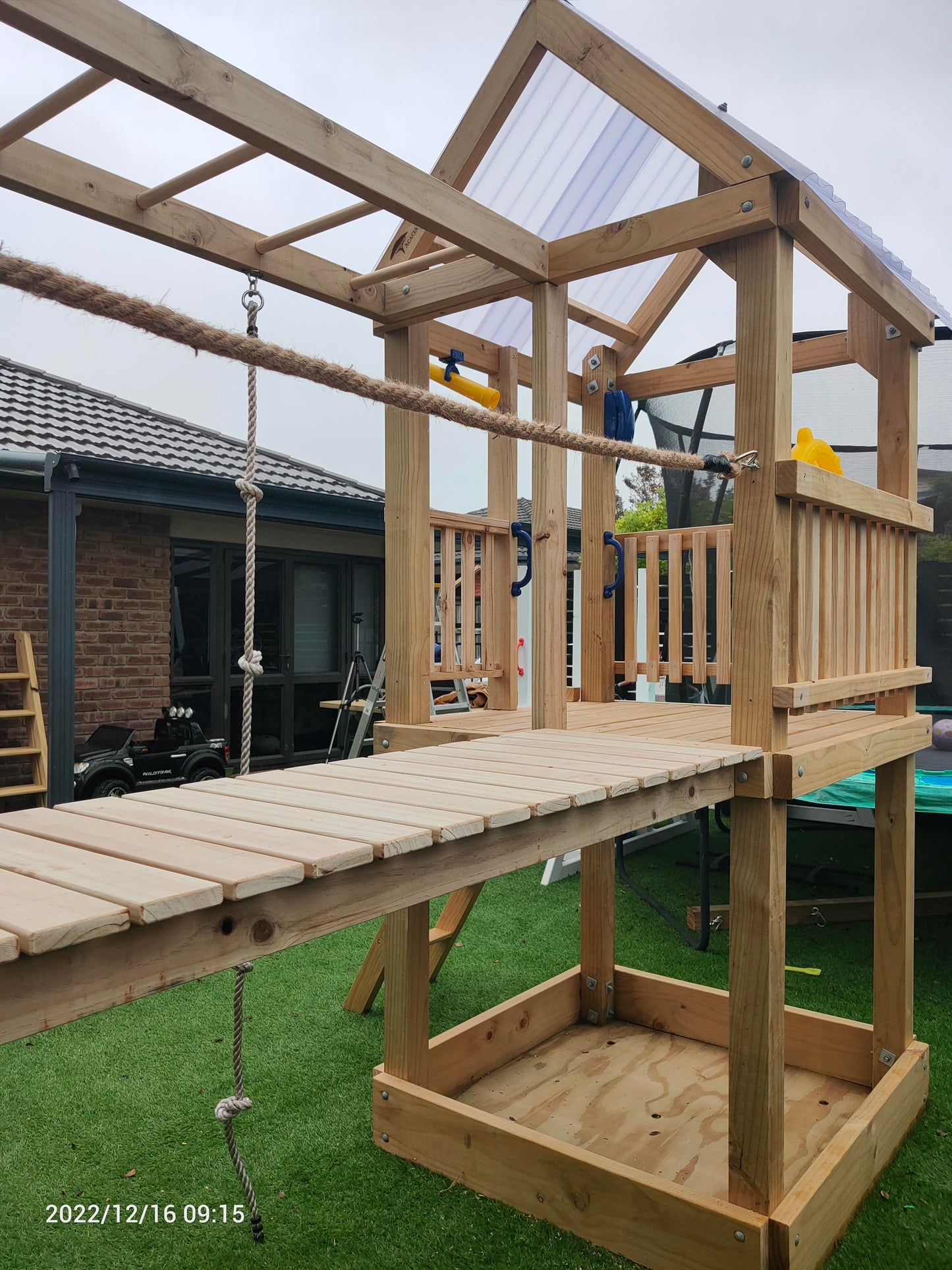 Triple Tower Playground (#11) - 3 x towers, with slides, monkey bars, bridges, swings and more