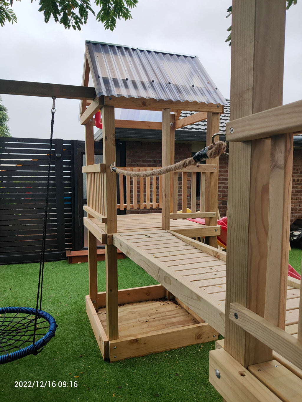 Triple Tower Playground (#11) - 3 x towers, with slides, monkey bars, bridges, swings and more