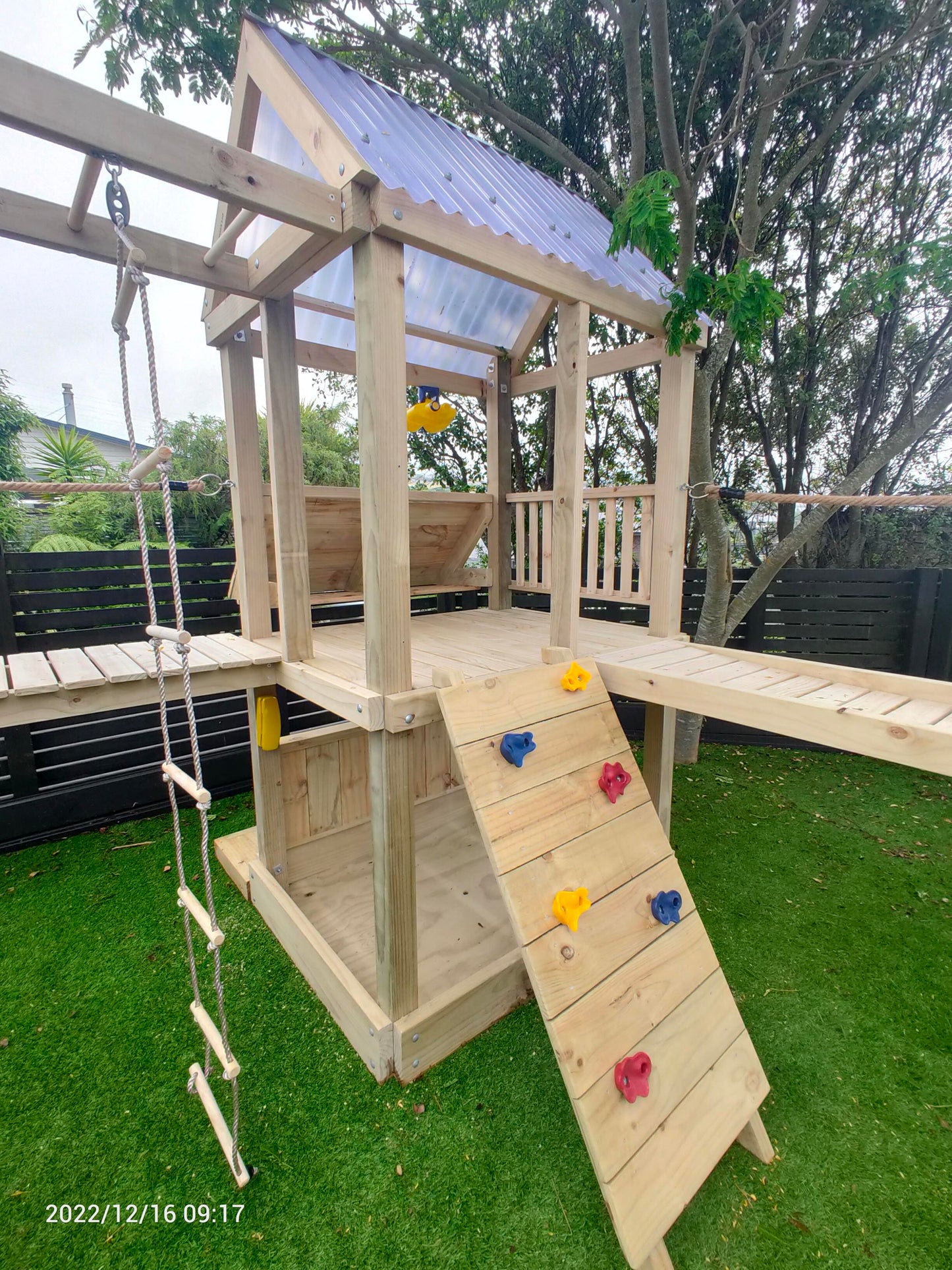 Triple Tower Playground (#11) - 3 x towers, with slides, monkey bars, bridges, swings and more