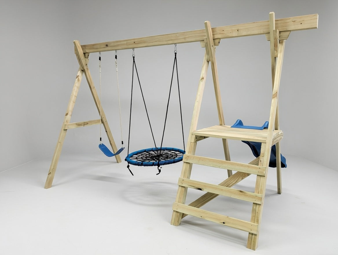 Small Play Frame Set (#7) - with Net Swing and Slide