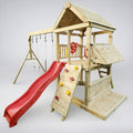 Large 1.5mx1.5m Play Tower (#4) - with slide, shopfront, rock wall, sandpit and swings