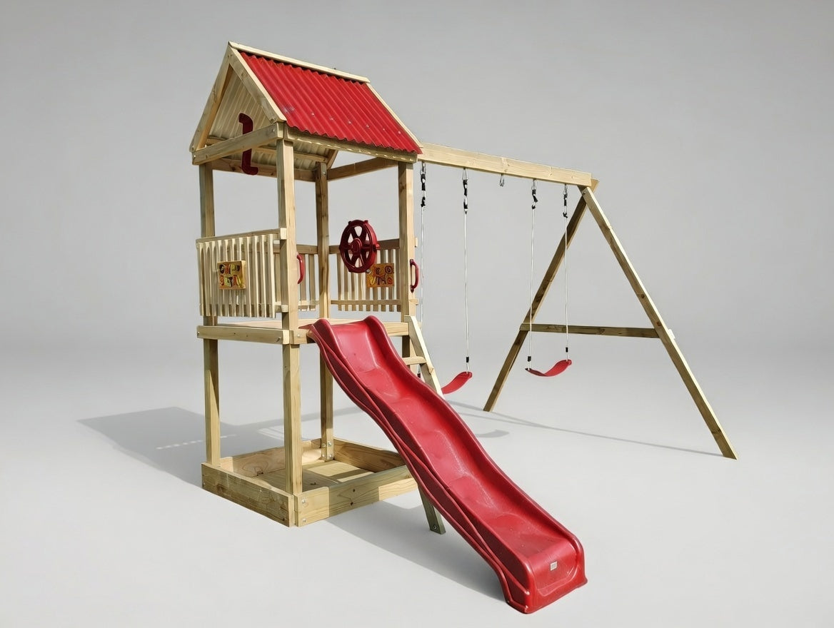 Standard 1.2mx1.2m Play Tower (#5) - with slide and swings