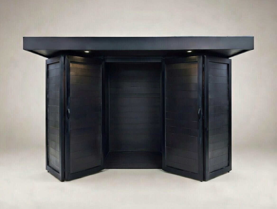 BBQ Enclosure (#2) Bifold Barn Style Doors and Cantilever Roof