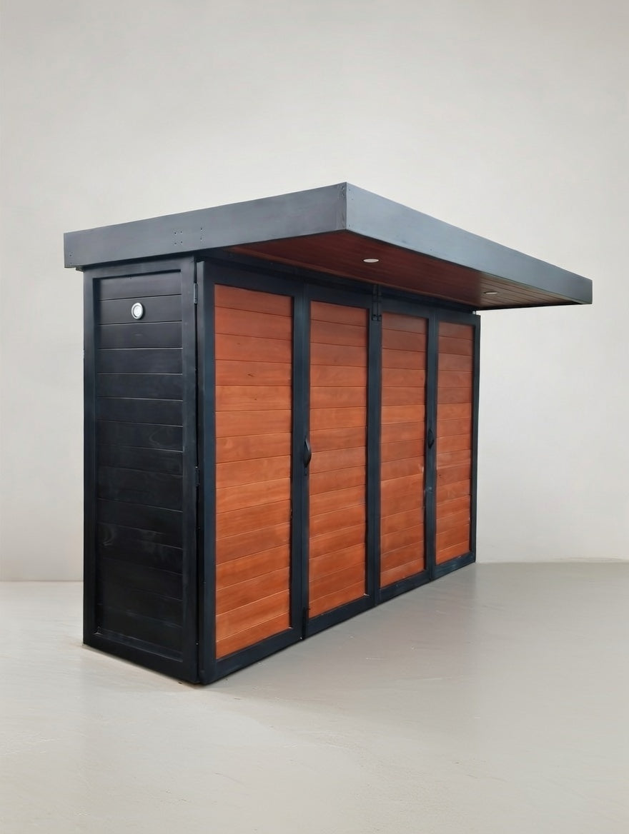 BBQ Enclosure (#2) Bifold Barn Style Doors and Cantilever Roof