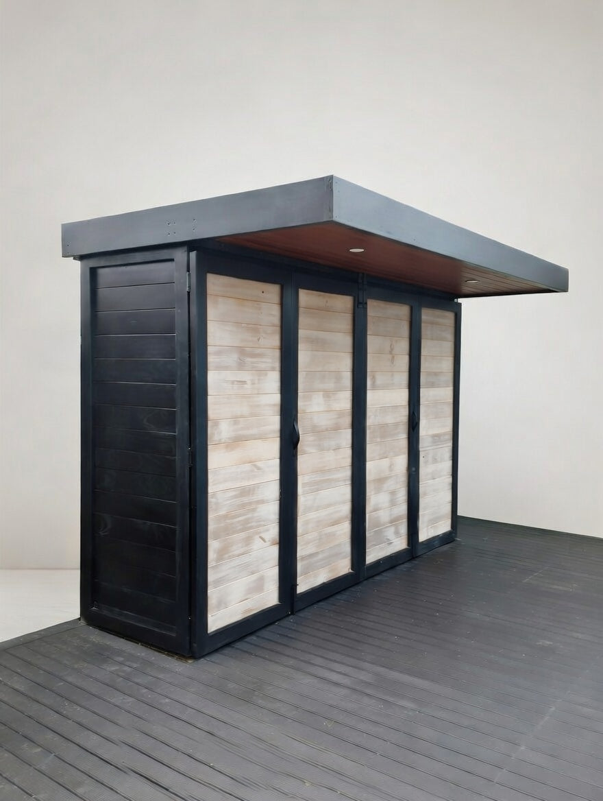 BBQ Enclosure (#2) Bifold Barn Style Doors and Cantilever Roof