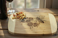 Bee Engraved Bamboo Serving Board