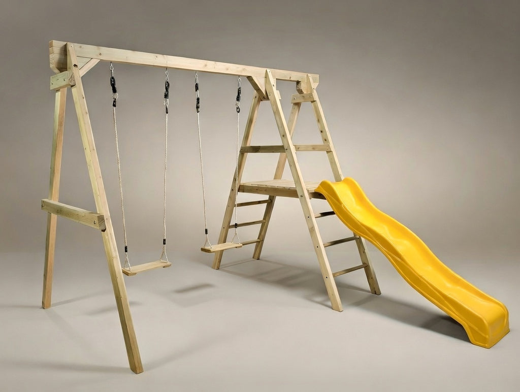Small Play Frame Set (#2) - Double Swings & Slide