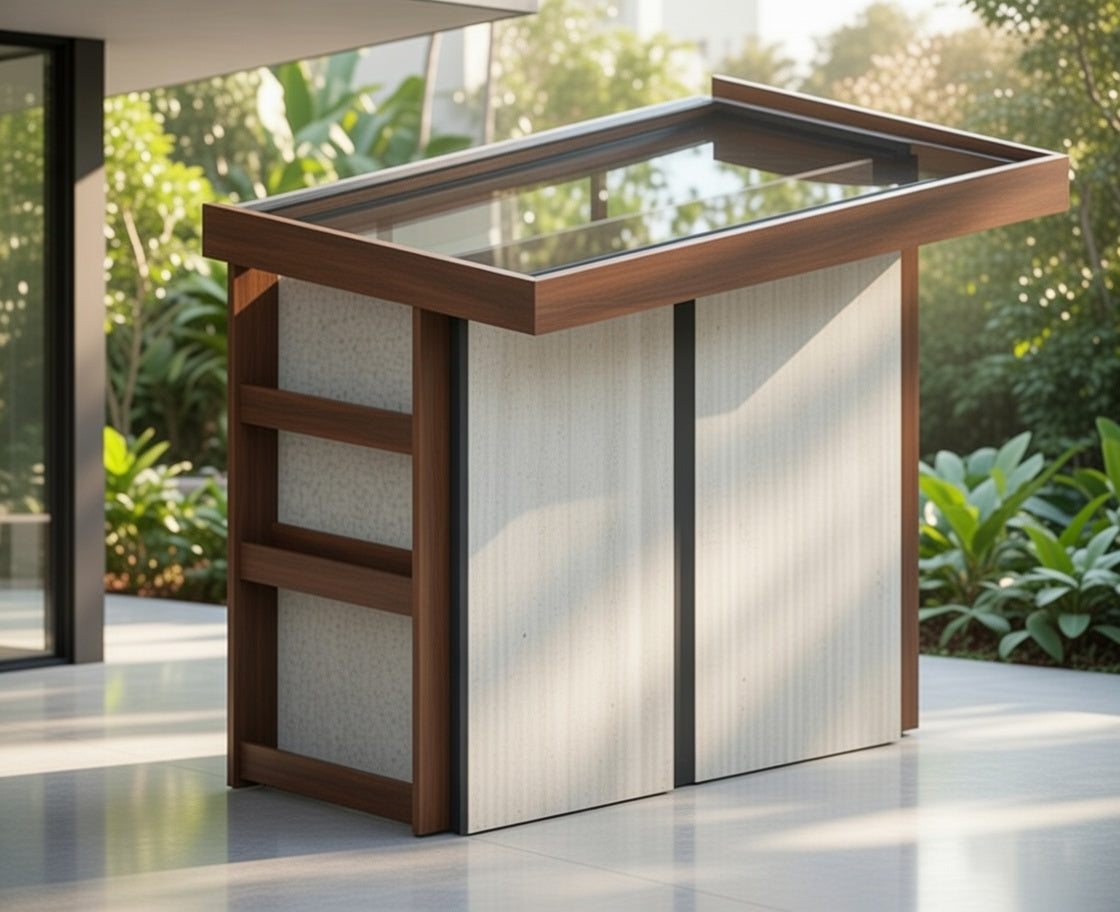 BBQ Enclosure Planter (#3) Bifold Doors, Cantilever Roof & Planter