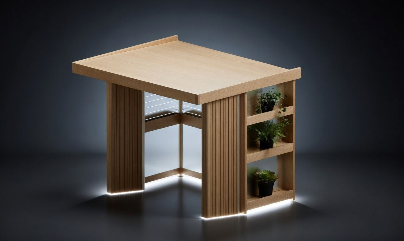 BBQ Enclosure (#3) 2.1m, Bifold WPC Doors, Cantilever Roof & Planter | Outdoor Kitchen Cover NZ